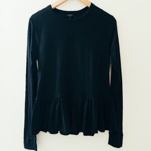 Black Orchid Denim Long Sleeve Black Ruffle Tee